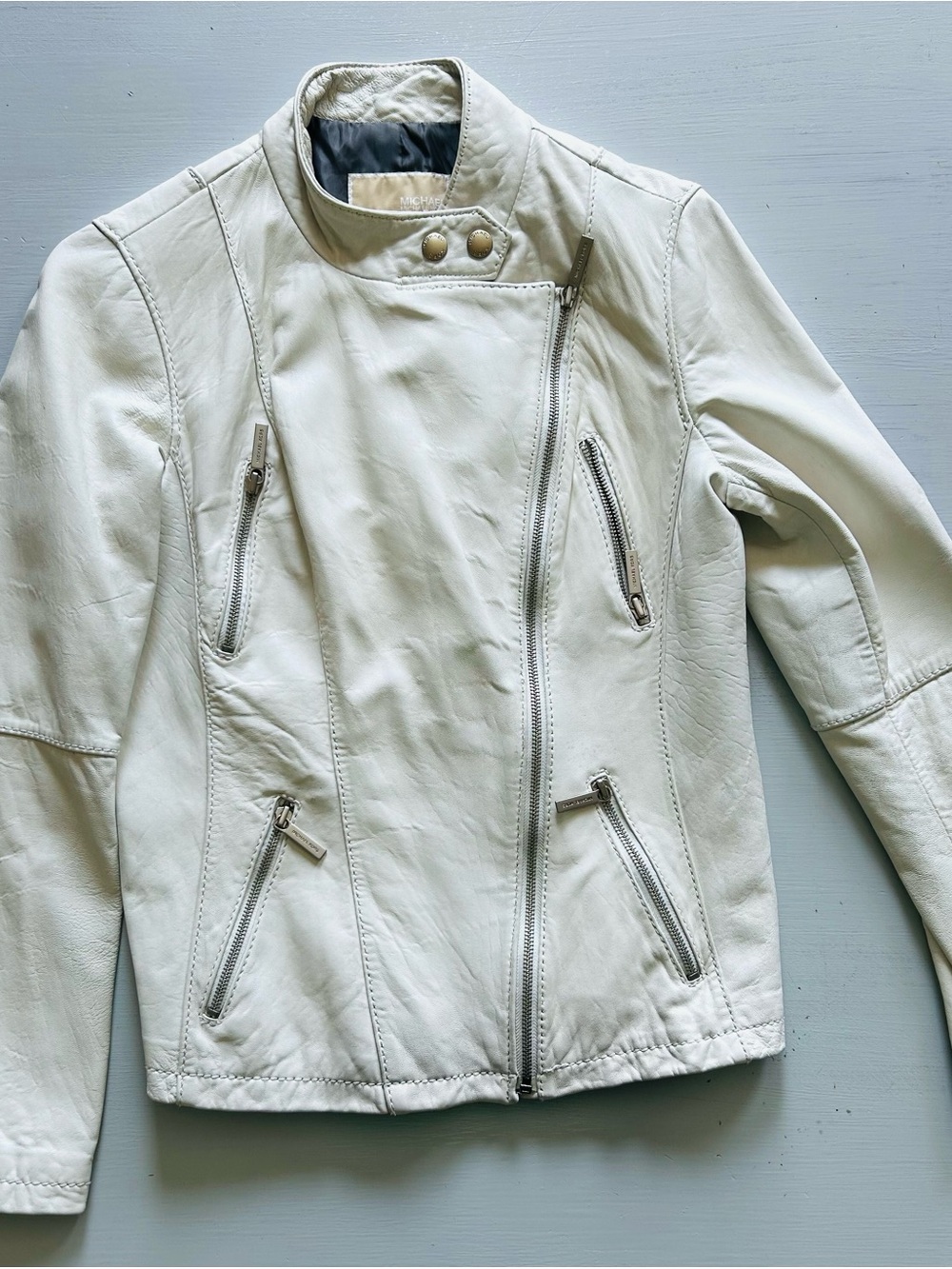 Michael Kors white Leather Jacket
